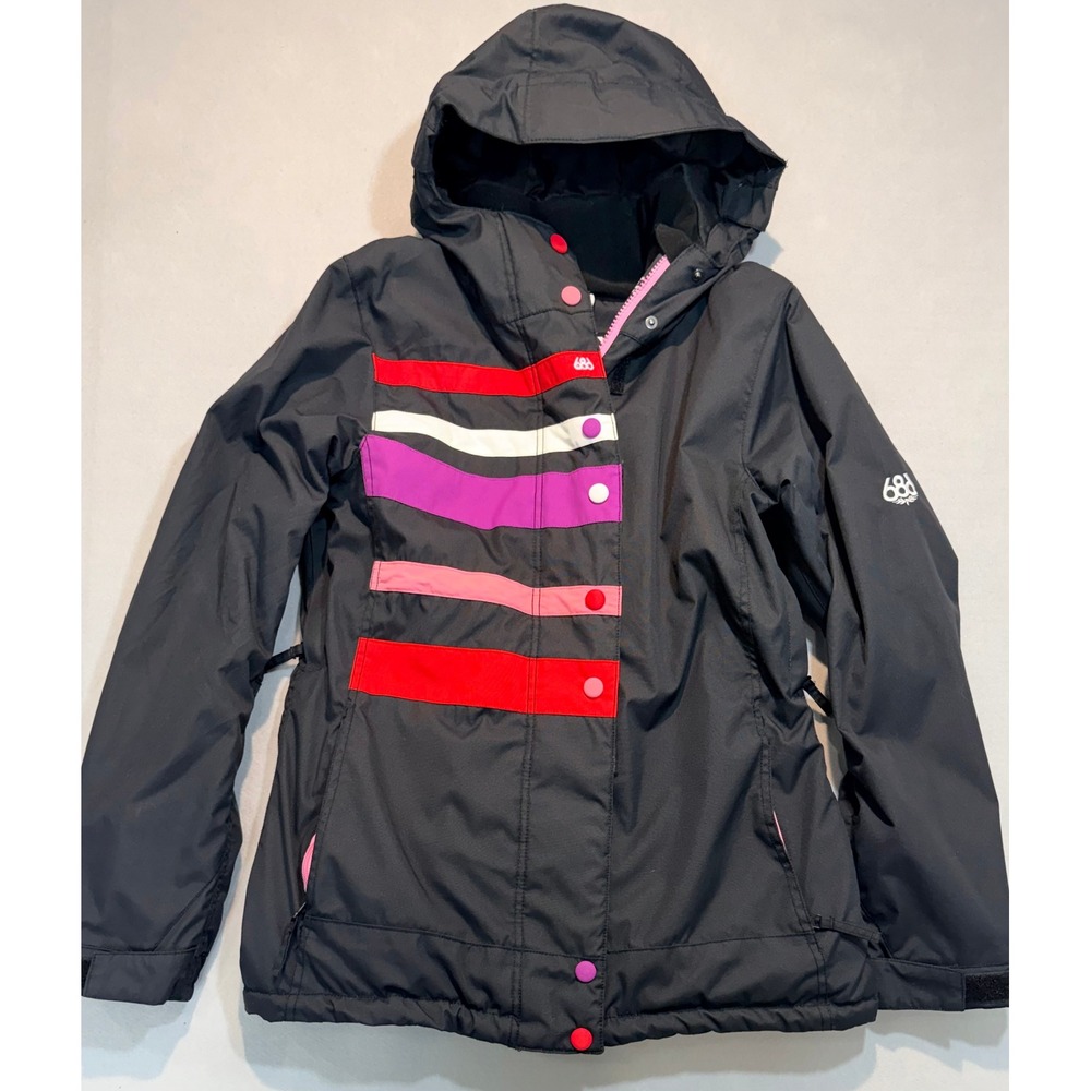 686 Womens Snowboard Jacket infiDRY Waterproof‎ Insulated Hooded Black Size L